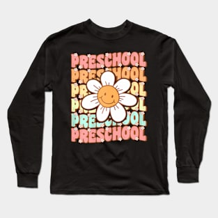 Groovy Preschool Cute Back To School First Day of Pre K Long Sleeve T-Shirt